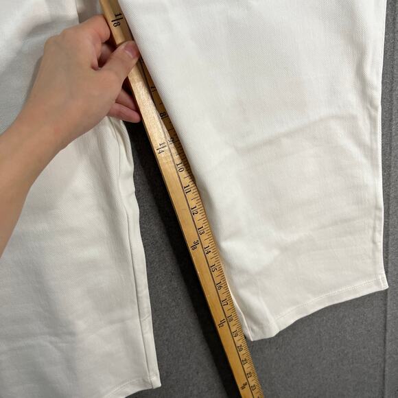 Women with Control Prime Stretch Denim Petite Crop Pants White, Petite X-Large - Picture 5 of 9